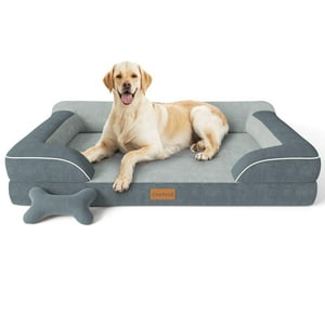 Cama Ortopédica Para Perros Cwawz Jumbo Para Perros Extra Grandes, Color Gris