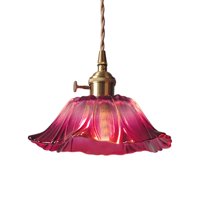 Ioensy - Lámpara Colgante Moderna De Cristal Con Forma De Flor Para Mesita De Noche De Dormitorio Y Café