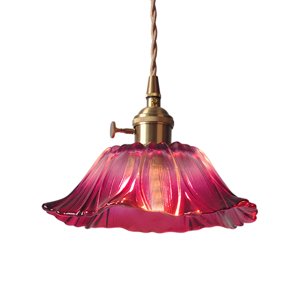 Ioensy - Lámpara Colgante Moderna De Cristal Con Forma De Flor Para Mesita De Noche De Dormitorio Y Café