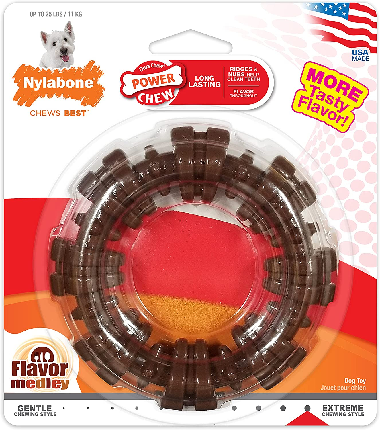Anillo Texturizado Nylabone Power Chew Juguete Masticable Para Perros Hasta 25 Libras