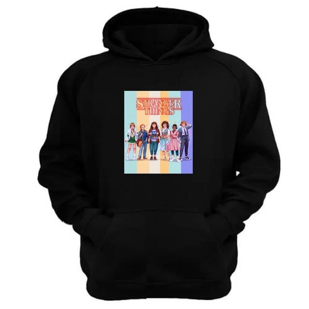 Genérico - Polerón Canguro Stranger Things Negro Talla M Unisex