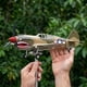 thumbnail image 5 of Giroscopio viento metal cinético avión guerra boca tiburón veleta jardín césped, 5 of 7