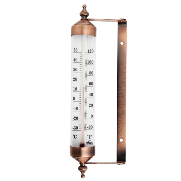 Termómetro exterior Thermometer World, 25 cm, efecto bronce