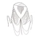 thumbnail image 3 of Sujetador de cadena de cuerpo de múltiples capas Bikini Crossover Arnés collar con borla, 3 of 3