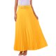 thumbnail image 1 of INSPIRE CHIC Falda Plisada para Mujer con Cintura Alta Elástica y Cinturón, Falda Maxi de Línea A Fluida L Naranja Amarillento, 1 of 6