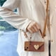 thumbnail image 3 of Love Leather Pattern Hanging Neck Goddess For Apple 13 Mobile Phone Case Girl Lanyard For IPhone 14pro Portable Love Card Bag For 12promax Can Carry Strap Crossbody [brown] Love Card Bag + Crossbody L, 3 of 3