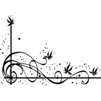 Rienda Libre Graphics - Decomural Flower Spirals Floral Corner Ws-17806