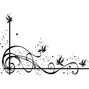 Rienda Libre Graphics - Decomural Flower Spirals Floral Corner Ws-17806