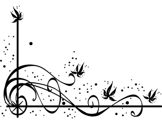 Rienda Libre Graphics - Decomural Flower Spirals Floral Corner Ws-17806