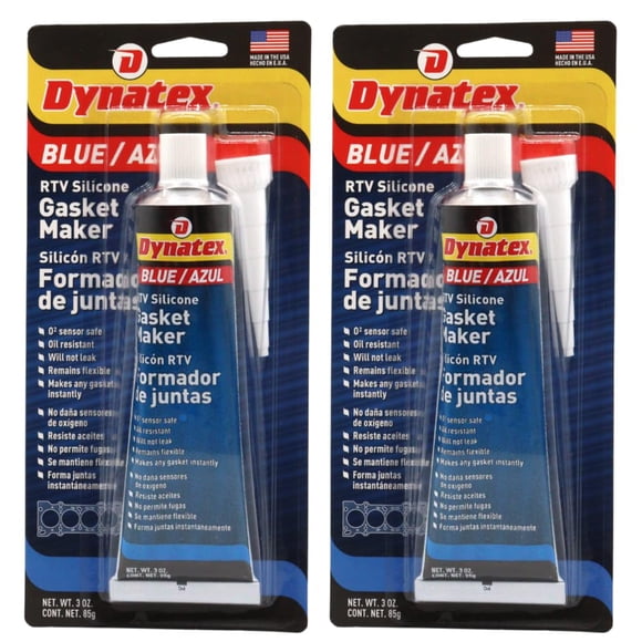 Fabricante de juntas de silicón RTV azul Dynatex 85 mL, paquete de 2