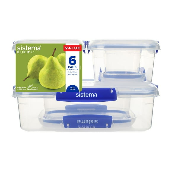 Set de 6 Contenedores Herméticos Sistema Klip It Plus