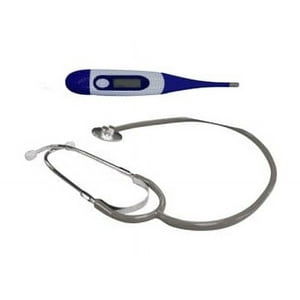 Maxcare - Pack Estetoscopio Básico Gris + Termómetro Digital Flexible Unidad