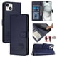 thumbnail image 1 of Funda tipo cartera FOXDOCK para iPhone 15 Plus con soporte, ranuras, RFID, diseño de gato, 1 of 5
