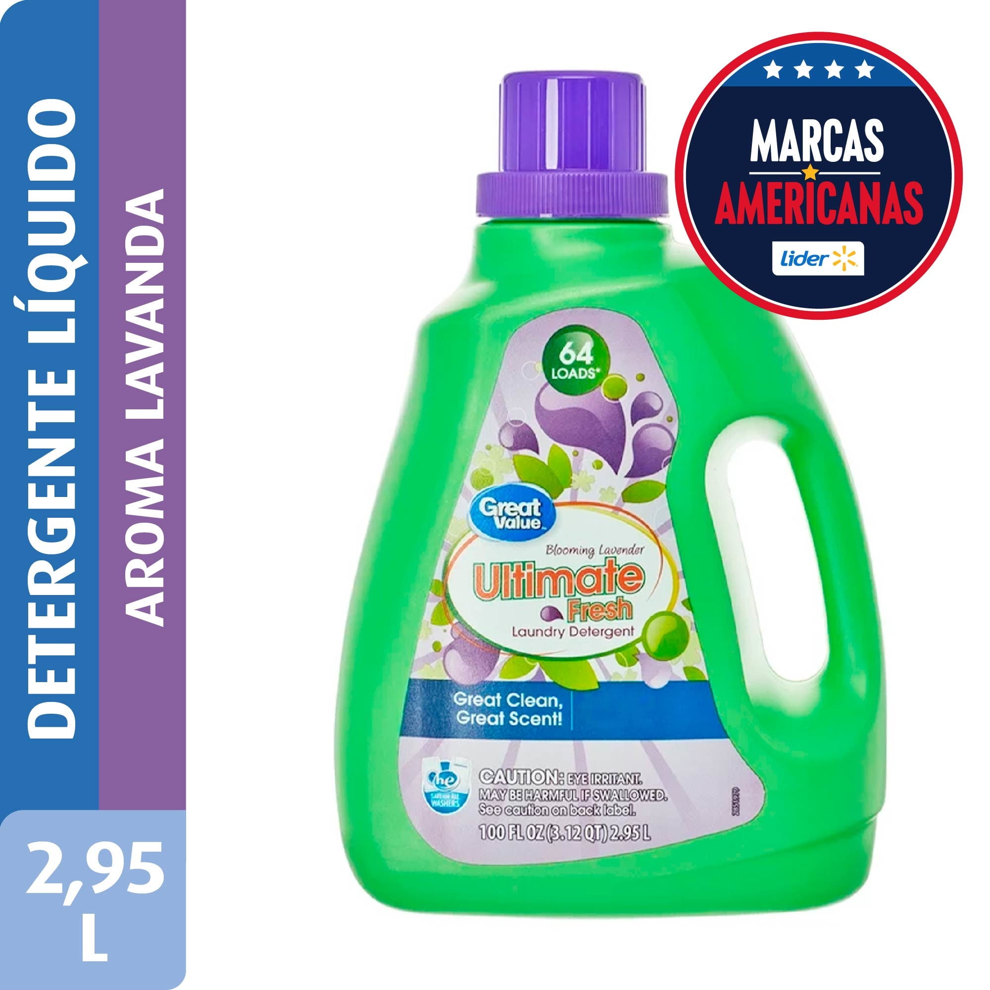 Detergente Líquido Aroma Lavanda Botella 2,95 L Great Value