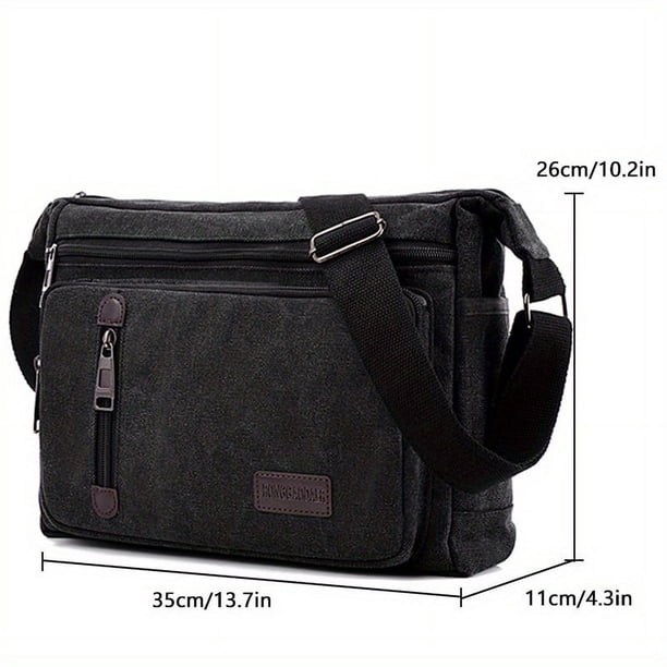 1pc Men's Crossbody Messenger Bag Canvas Bag With Upgrade Thickened Canvas Material Messenger Bag Singel Shoulder Large Capacity Bag Large Capacity Multi-Pocket