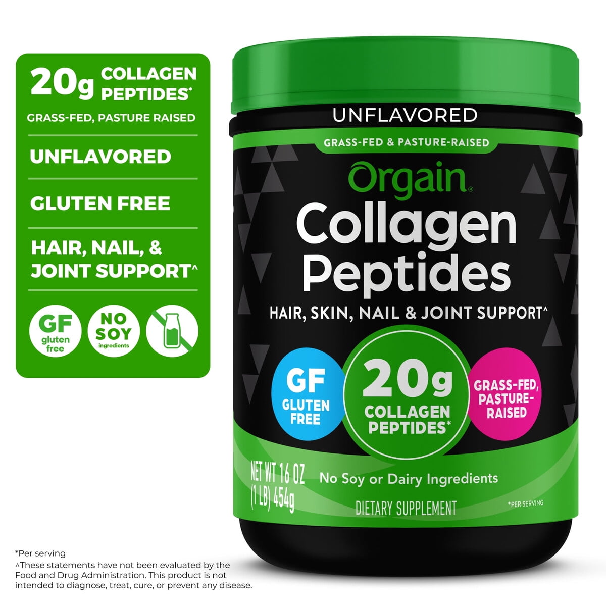 Colágeno Orgain Peptides 20g Sin Sabor 454g Grass Fed
