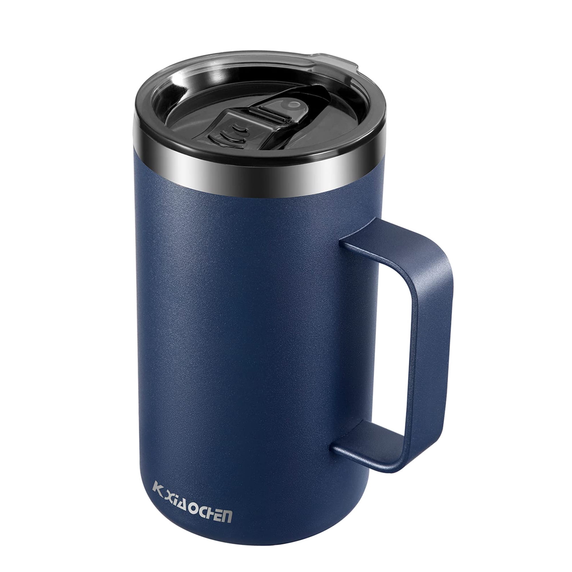 Taza De Café Kxiaochen Con Aislamiento De Acero Inoxidable De 590 Ml, Azul Marino