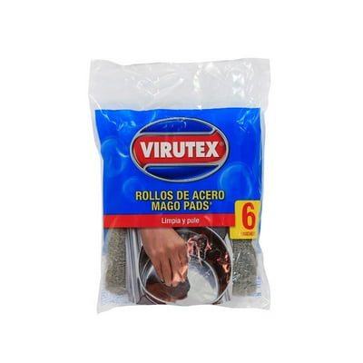 Rollos De Acero Mago Pads Sin Jabón 6 Un Virutex