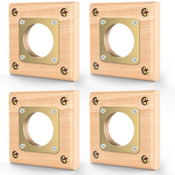 Ensayeer paquete de 4 protectores de madera para pajareras con orificio de 4 cm