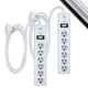 thumbnail image 1 of Protector contra Sobretensiones GE 6 Tomas Paquete de 2 con Cable de 1.8 m 800 Julios, 1 of 7