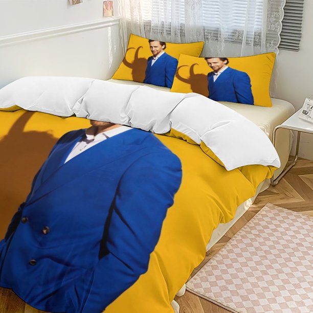 Tom Hiddleston Family Bed 3 Piece Set Personalized Bedding Decor for Kids And Teens Anime Student Dormitory Cover