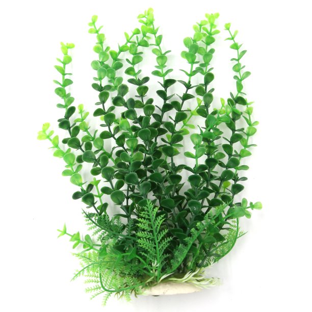Decoración de Tanque de Peces Aqua REGALWOVEN Planta Plástica Verde para Betta 28cm Plantas de Acuario