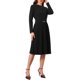 thumbnail image 4 of INSPIRE CHIC Vestidos de Trabajo Elegantes para Mujeres Cuello Redondo Manga Larga Plisado A-Line Midi con Cinturón Decorativo M Negro, 4 of 6