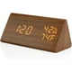 thumbnail image 3 of Reloj despertador digital de madera, reloj de escritorio LED digital de madera, actualizado con temperatura y tiempo, brillo ajustable y control de voz, visualización de humedad$Reloj despertador digi, 3 of 6