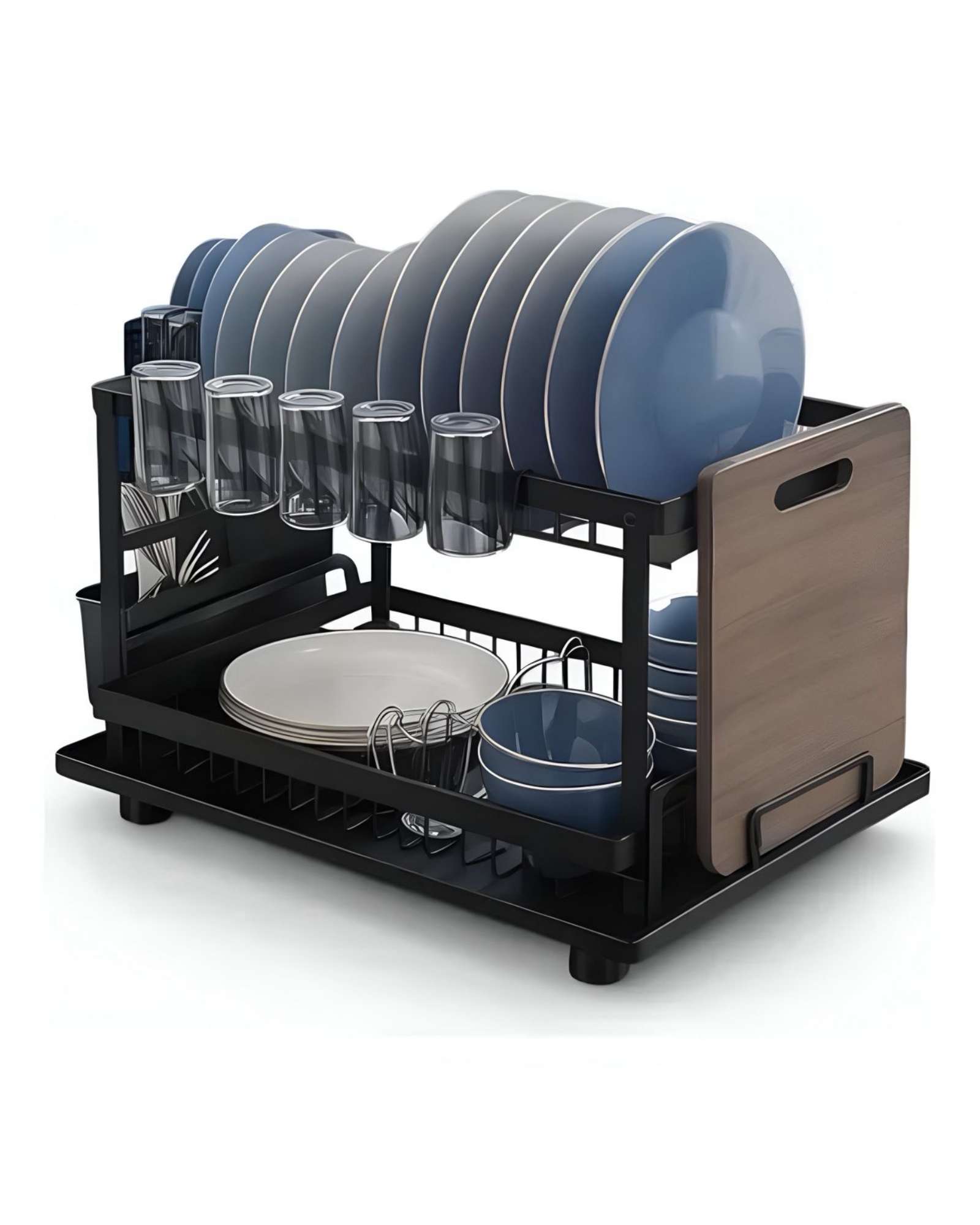 Teng Fei - Organizador Escurridor Secaplatos 2 Pisos Con Bandeja