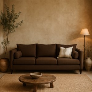 Casa Wow Deco - Sofá 3 Cuerpos Lumina Café Tela – Confort Y Estilo Para Tu Hogar