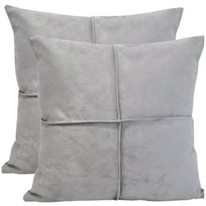 Wyj Hogar - Pack De 02 Fundas De Cojín De Semicuero Sintético 50X50 Cm Plomo