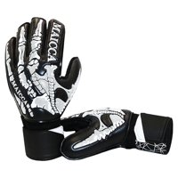 Magideal - Guantes De Antideslizantes Pu Látex Transpirable Protección De De Partido De Fútbol Para Niños Fútbol Los Más Duros , Negro 9 Negro Blanco 9