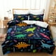 thumbnail image 1 of Divertido y acogedor: Juego de cama para niños con estampado de dinosaurios de dibujos animados - Regalo perfecto, 1 of 3