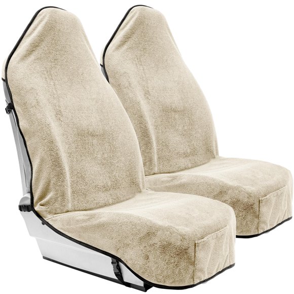 Funda de asiento de tela de felpa para sudar, protector de temporada, 2 unidades, color canela