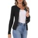 thumbnail image 4 of INSPIRE CHIC Cárdigan Suéter para Mujer de Manga Larga con Botones Casual Corto de Punto Acanalado M Negro, 4 of 6