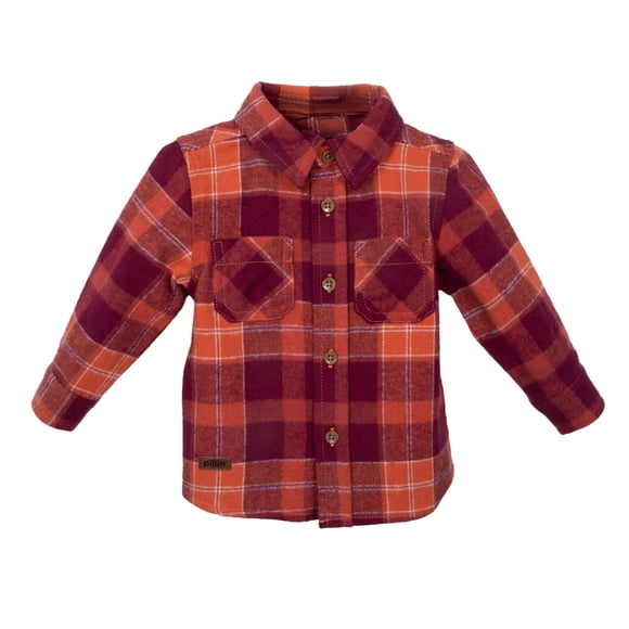 Camisa Bebé Niño Manga Larga Cuadrille Naranjo