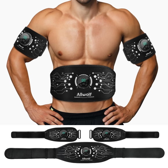 Cinturón de fitness para tonificar los músculos abdominales Allwolf Black