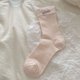 thumbnail image 1 of Xiao Hua 3 pares de calcetines rosas de punto con cuello redondo, calcetines de algodón elástico que absorben la humedad, adecuados para el gimnasio y el uso diario, todos en una sola talla., 1 of 3