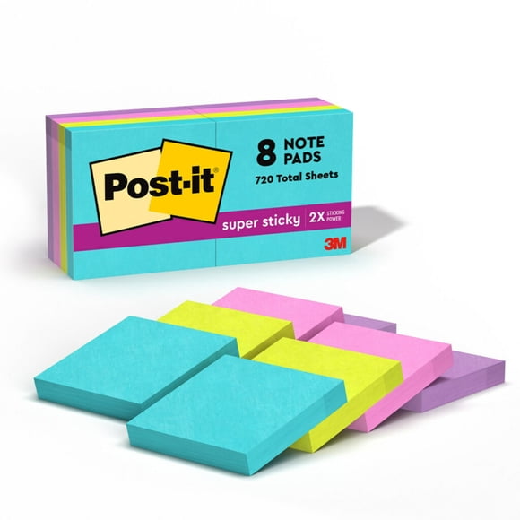 Notas adhesivas Post-it Super Sticky 8 blocs 4,8 x 4,8 cm
