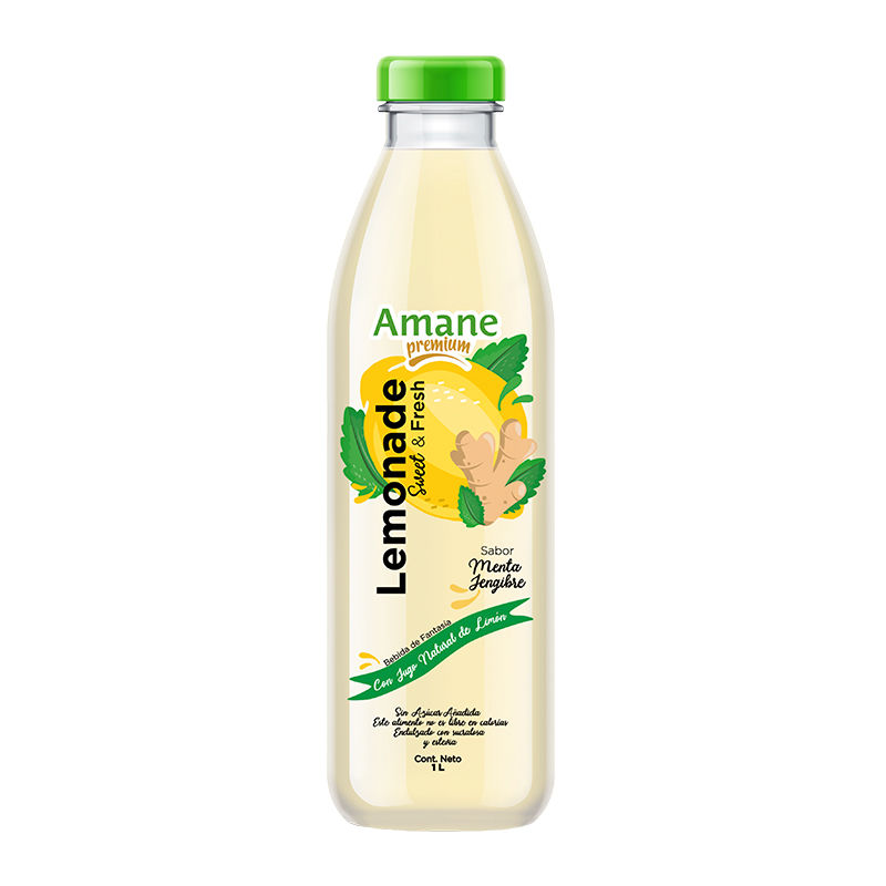 Limonada Sabor Menta Jengibre Sin Zúcar Añadida 1 L Amane