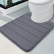 thumbnail image 1 of Alfombra de baño Buganda de espuma viscoelástica con contorno en U, color gris oscuro, 1 of 9