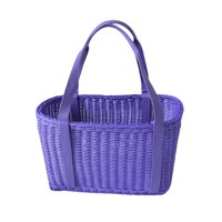 Magideal - Cesta De Mimbre De Imitación, Cesta Tejida A Mano, Cesta Decorativa Para Anidar, Papelera, Cesta De Pan Para Aperitivos, Para Picnic, Baño, Despensa Violeta L