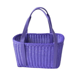 Magideal - Cesta De Mimbre De Imitación, Cesta Tejida A Mano, Cesta Decorativa Para Anidar, Papelera, Cesta De Pan Para Aperitivos, Para Picnic, Baño, Despensa Violeta L