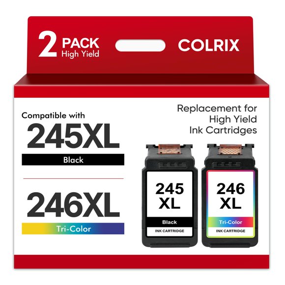 Cartuchos de tinta COLRIX 245XL 246XL negro y tricolor, combo