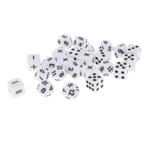 Magideal - De Dados De Matemáticas De 24 Piezas, Dados De Fracciones, Dados De Operaciones Matemáticas, Dados De Números Y Dados De Puntos Para Niños De 8