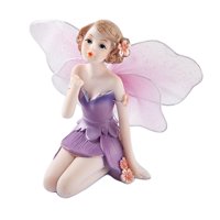 Bothyi - Estatua De Hada De Las Flores En Miniatura Elf Girls Resina Para Mesa De Escritorio Púrpura
