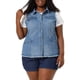 thumbnail image 1 of Chaleco de Jean sin Mangas para Mujer de Talla Grande Agnes Orinda con Dobladillo Deshilachado Chaqueta de Mezclilla de Moda 4X Azul, 1 of 7