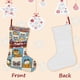 thumbnail image 3 of Gato Gruñón Tema: Calcetines de Navidad, fino lino blanco para colgar en escaleras y chimenea, decoración navideña para el hogar, regalo de Navidad. 54cm × 38cm, 3 of 5