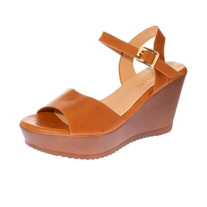 Vía Franca - Sandalia Tacon Camel Hualun