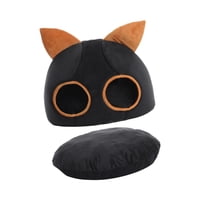 Magideal - Cama De Gato Para Gatos Interiores Nido De Gato Semi Cerrado, Con Cojín Lavable Extraíble, Calentamiento, Cueva De Carpa De Gatos, Túnel De Gato Para Negro